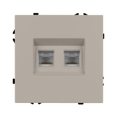 Механизм сдвоенной компьютерной розетки Arlight SCT-NOBE-MPC2-SFPL-CA (RJ-45, CAT6) 059450