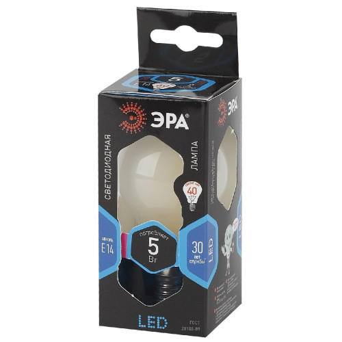 Лампа светодиодная Эра E14 5W 4000K F-LED P45-5W-840-E14 frost Б0027930