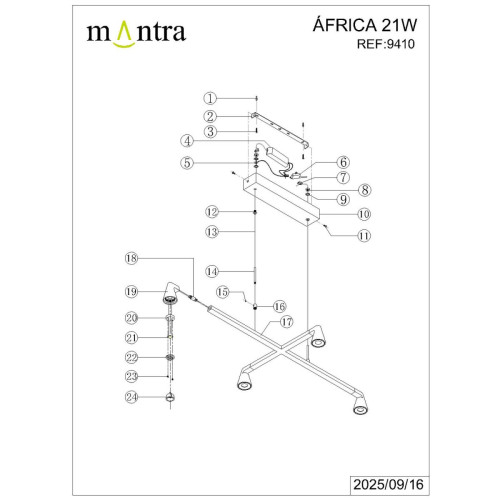 Подвесная люстра Mantra Africa 9410
