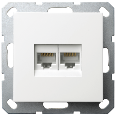 Розетка компьютерная двойная Jasmart RJ46 6 кат G6108W