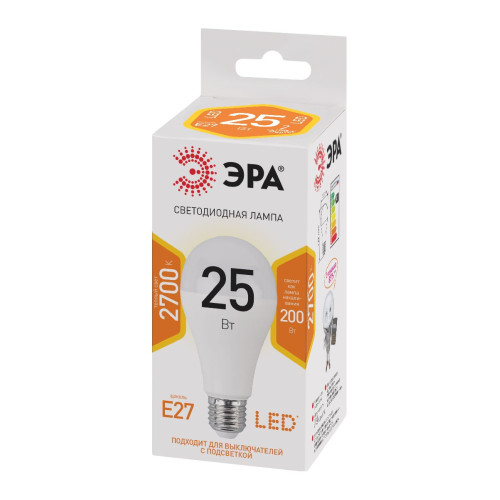 Лампа светодиодная Эра E27 25W 2700K LED A65-25W-827-E27 Б0035334