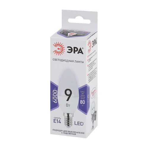 Лампа светодиодная Эра E14 9W 6000K LED B35-9W-860-E14 Б0031403