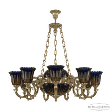 Подвесная люстра Bohemia Ivele Crystal Verona 72003P/9/210 G P2 U Amber-Blue/H-1K