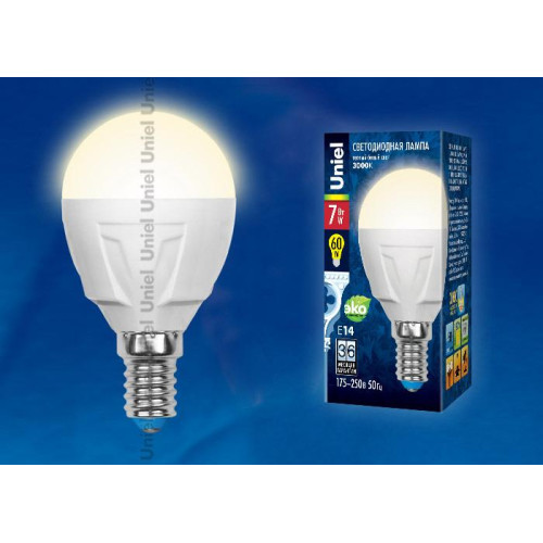 Лампа светодиодная (UL-00002418) Uniel E27 7W 4000K матовая LED-G45 7W/NW/E27/FR PLP01WH