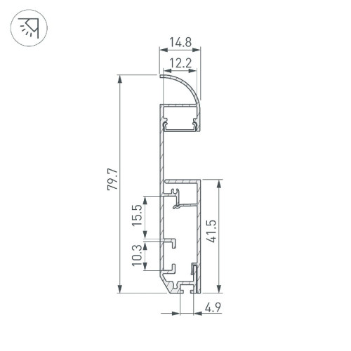 Профиль Arlight PLINTUS-H80-2000 ANOD 046390