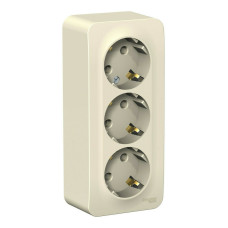 Розетка 3-ая с/з без шторок 16А, 250В, изолир. Пластина Systeme Electric Blanca наруж Молочная BLNRA010312