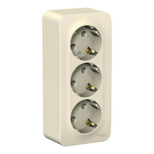 Розетка 3-ая с/з без шторок 16А, 250В, изолир. Пластина Systeme Electric Blanca наруж Молочная BLNRA010312