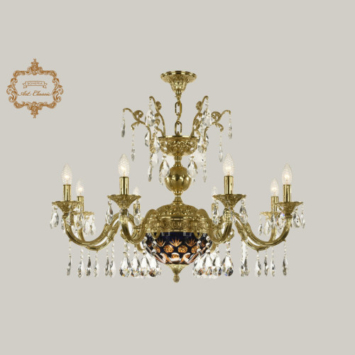 Подвесная люстра Art Classic 31.29.8.CK250SP.250GL.G.Sp.Amber.Blue.1E