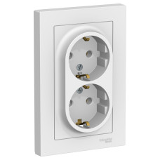 Розетка с/з двойная, 16А, в сборе Systeme Electric AtlasDesign ATN000124