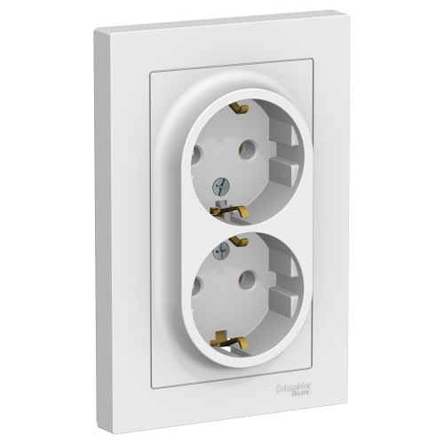 Розетка с/з двойная, 16А, в сборе Systeme Electric AtlasDesign ATN000124