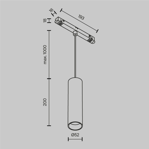 Трековый подвесной светодиодный светильник Maytoni Technica Focus Led TR041-2-12W4K-B