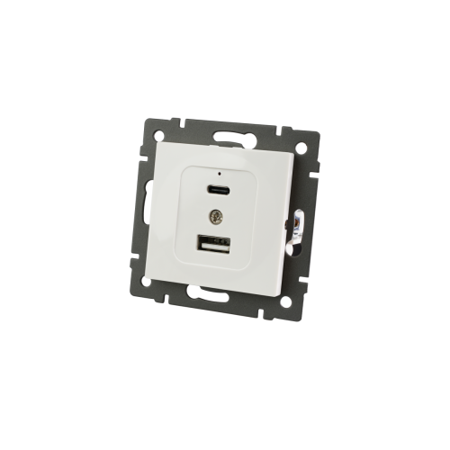 Механизм USB розетки Arlight SCT-MUAC-PL-WH-V (5V, 3A, QC4) 049839