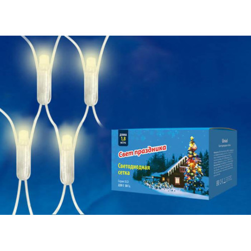 Светодиодная гирлянда (UL-00005489) Uniel сетка 220V теплый белый ULD-N1815-180/DTA Warm White IP20