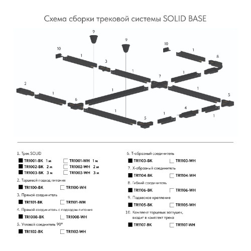 Шинопровод Denkirs Dk track black TR1001-BK/1