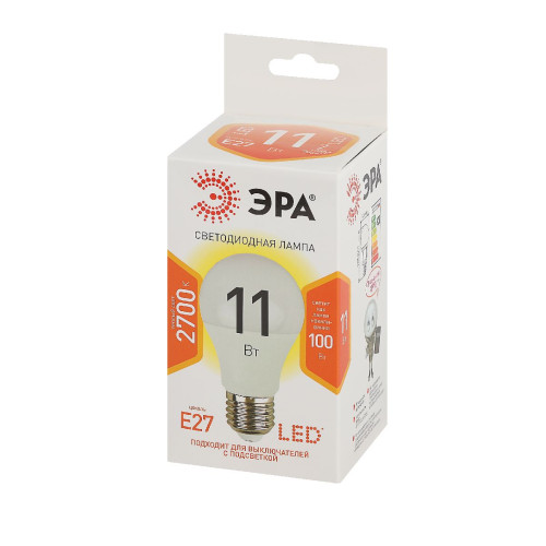 Лампа светодиодная Эра E27 11W 2700K LED A60-11W-827-E27 Б0030910