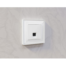 Комплект механизма компьютерной розетки RJ-45 экранированной с автоматической защитной шторкой Alfa Белый матовый Quant Ambrella Volt MA132005 (AP1320, VM185)