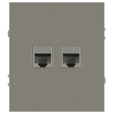 Розетка Эра Arktik 16-3108-07 информационная двойная 2XRJ45 титан Б0070490