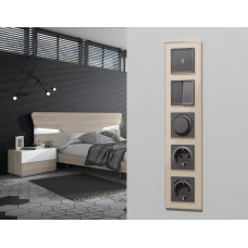 Комплект механизма 2-клавишного перекрестного выключателя 10A-250V Alfa Антрацит серый Quant Ambrella Volt MA653030 (AP6530, VM125)