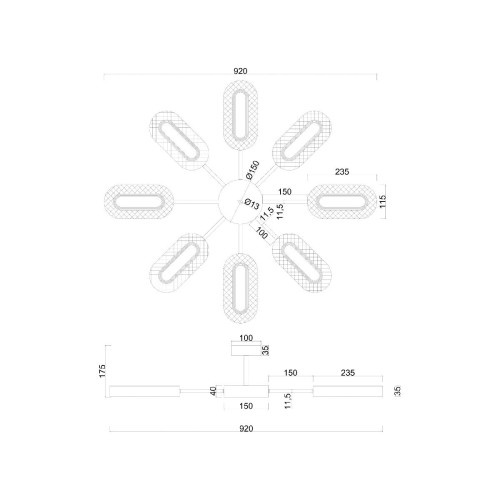Потолочная люстра Arte Lamp Ovale A2489PL-8GO