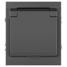 Розетка Эра Arktik 16-2103-06 с заземлением 2P+E Schuko со шторками с крышкой 16А-250В графит Б0070439