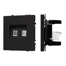 Механизм сдвоенной телефонной розетки Arlight SCT-NOBE-MTL2-SFPL-BK (RJ-11, 4C) (Черный оникс) 054309
