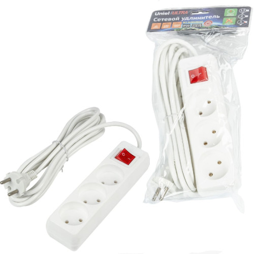 Удлинитель бытовой Uniel Ultra S-CU3-3B WHITE UL-00009995