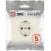 Розетка Эра Galaxy 15-2102-02 c заземлением 2P+E Schuko со шторками 16А-250В IP20 слоновая кость Б0070641
