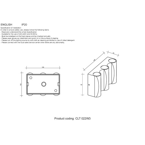 Уличный настенный светильник Crystal Lux CLT 022W3 WH-GO 4000K