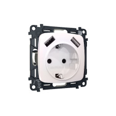 Комплект механизма розетки 2USB A+A 18W (быстрая зарядка) с/з Ambrella Volt Omega MO209010