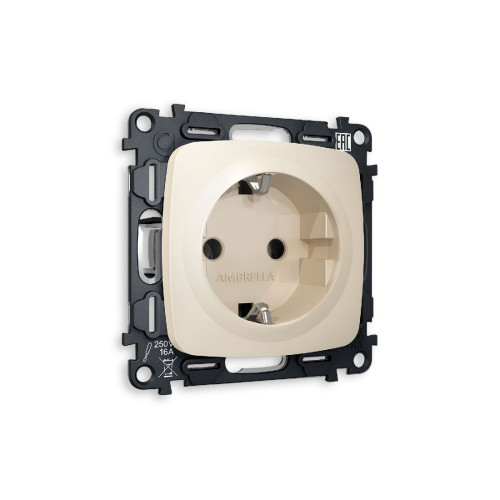 Комплект механизма розетки с/з на винтовых зажимах Ambrella Volt Omega MO326010