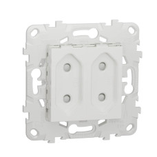 Розетка двойная Schneider Electric Unica New б/з со шторками NU503118