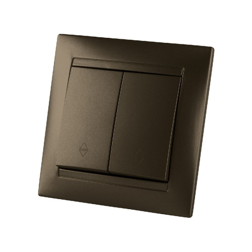 Выключатель двухклавишный на 2 направления Лама TDM Electric SQ1815-0707