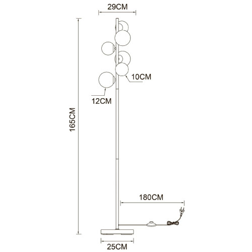 Торшер Arte Lamp Gemini A2243PN-6PB