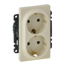 Розетка двойная Legrand Valena Life 16A 250V с/з безвинтовой зажим слоновая кость 753227