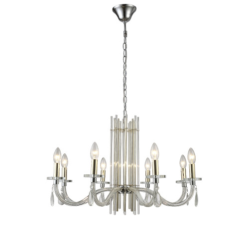 Подвесная люстра Crystal Lux AURELIO SP8 GOLD+CHROME/TRANSPARENT