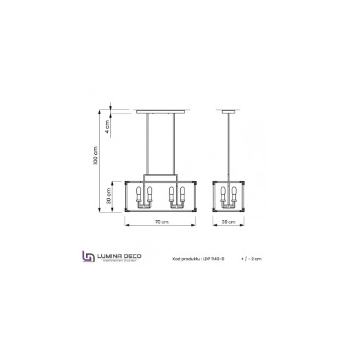 Подвесная люстра Lumina Deco Waldorf LDP 1140-8 BK+MD