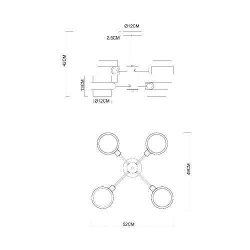 Люстра на штанге Arte Lamp Carlo A8205SP-4BK