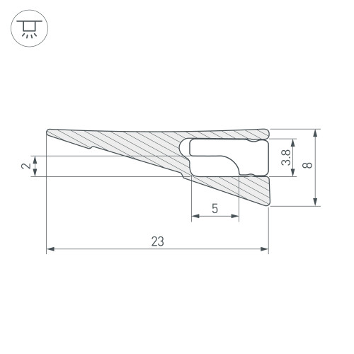 Алюминиевый профиль Arlight SL-MINI-SHELF-H8-2000 ANOD OLIVE GREY 038205