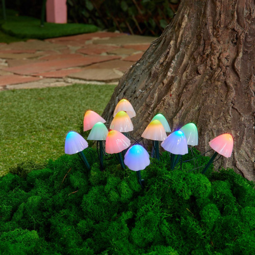 Садовый светильник на солнечной батарее Uniel USL-S-830/PM020 MULTICOLOR MUSHROOMS SET12 UL-00011676