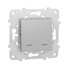 Выключатель двухклавишный Schneider Electric Unica New NU521130N