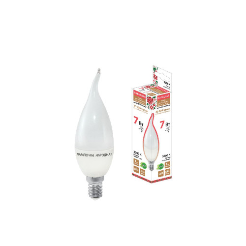 Лампа светодиодная TDM Electric Народная Е14 7W 3000K матовая SQ0340-0191