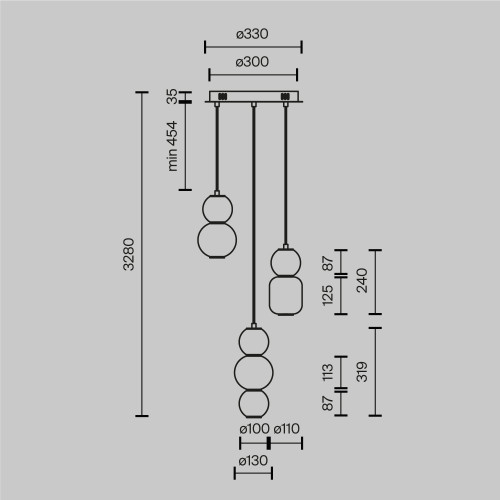 Подвесной светильник Maytoni Drop MOD273PL-L33CH3K