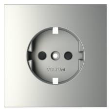 Накладка для розетки с заземлением и защитными шторками Voltum S70 (сталь) VLS000705