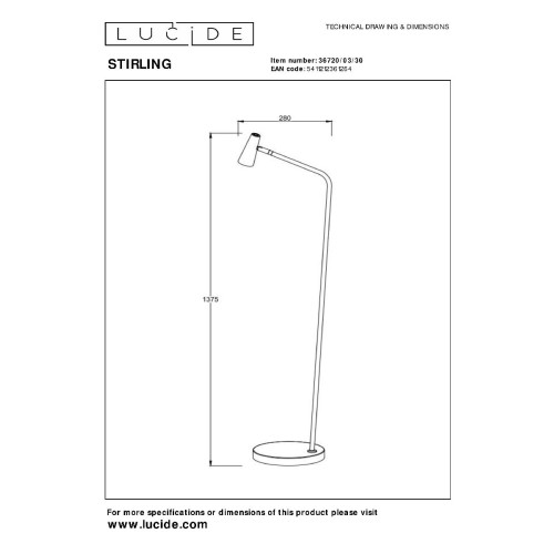 Торшер Lucide Stirling 36720/03/30