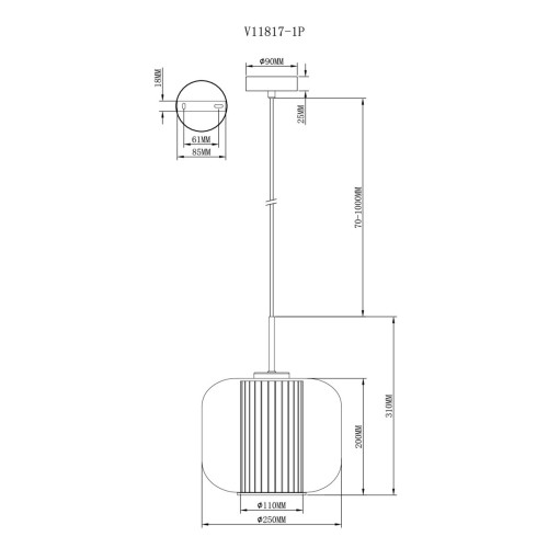 Подвесной светильник Moderli Ember V11817-1P