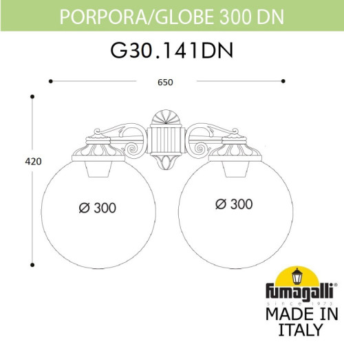 Уличный настенный светильник Fumagalli G30.141.000.AYE27DN