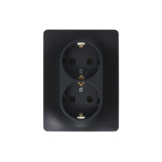 Розетка 2-ая с/з, 16А (в сборе) Systeme Electric Glossa Антрацит GSL000724
