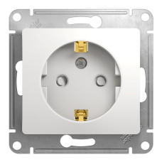 Розетка с/з со шторками Systeme Electric Glossa Бел GSL000145