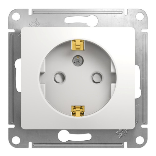 Розетка с/з со шторками Systeme Electric Glossa Бел GSL000145