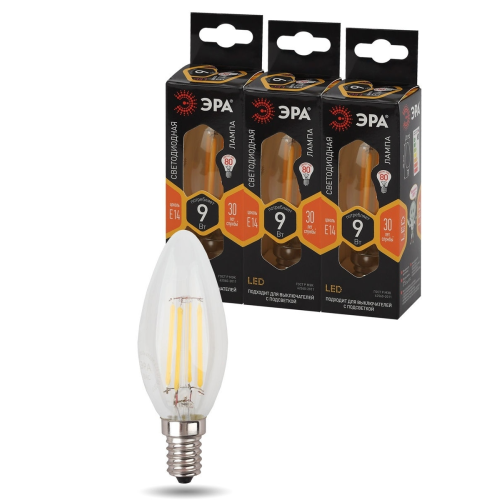 Лампа светодиодная Эра E14 9W 2700K F-LED B35-9w-827-E14 Б0046991